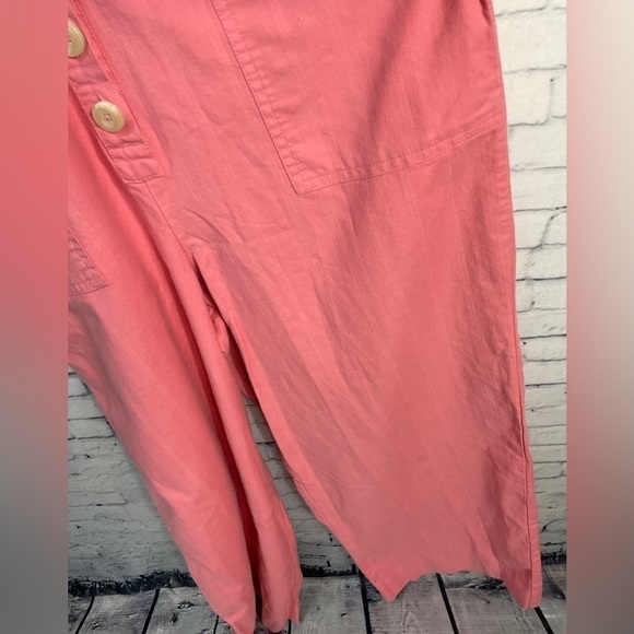 Madewell Womens Coverall Button Up Jumpsuit Pink Wide Legs Pockets Size 4 - Picture 12 of 12